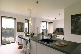 Appartement op de derde verdieping van Residentie Sutto, een modern BEN-appartementencomplex gelegen in Zottegem. Met zijn 12 entiteiten biedt residentie Sutto een comfortabele leefomgeving. Elk appartement in Residentie Sutto is zorgvuldig ontworpen met aandacht voor optimaal wooncomfort en moderne architectuur. Het complex ligt zeer centraal en heeft een doodlopende straat, waardoor je veel rust en privacy hebt.