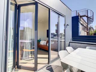 Dit gezellige duplex-penthouse appartement met terras op de 4de en 5de verdieping bevindt zich op absolute toplocatie op het Eilandje nabij het MAS...