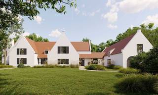 Unieke villa met notariskantoor , garagecomplex en opslagruimte een vijver en een perceel van 6.300 m² – Centrum Woumen.Woumenweg 260–262Architect:...