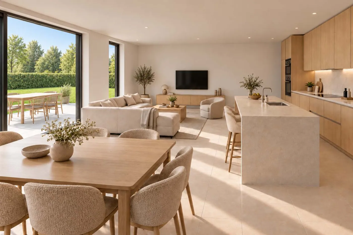 Ruim gelijkvloers appartement met 2 slaapkamers, carport en 2 terrassen - foto 2