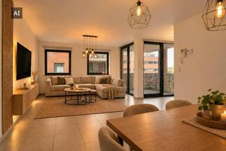 Op een centrale en gegeerde locatie in Hasselt, in de rustige Nicolaas Theelenstraat, bevindt zich dit aangename appartement uit 2006. Ondanks de centrale ligging is de straat zeer rustig en biedt ze een aangename woonomgeving, op wandelafstand van het bruisende stadscentrum.<br /><br />Het appartement is gelegen op de eerste verdieping en beschikt over een praktische en aangename indeling. Via de inkomhal krijgt u toegang tot de verschillende vertrekken, waaronder het aparte toilet en de praktische berging. De lichtrijke leefruimte vormt het hart van het appartement en sluit aan op de keuken. Vanuit zowel de leefruimte als de keuken is er een aangenaam zicht op het terras.<br /><br />Verder beschikt het appartement over twee slaapkamers en een badkamer.<br /><br />Een bijkomende troef is de private kelderberging, ideaal voor extra opslagruimte. Daarnaast beschikt het appartement over een eigen autostaanplaats in de ondergrondse garage, waardoor u steeds comfortabel en veilig kunt parkeren.<br /><br />Meer info of graag een bezoek ter plaatse? Contacteer laura.vanhelmont@dewaele.com<br /><br />Bestuursmaatregelen in het maatregelenregister: nee<br /><br />Deze AI-visualisaties zijn bedoeld als inspiratie. Er werd geen rekening gehouden met technische specificaties, stedenbouwkundige voorschriften of de concrete mogelijkheden tot realisatie.