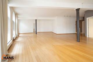 Inkomhal met vestiairekast; apart toilet met wastafel; riante, lichtrijke woonkamer van 80m² op een houten vloer met ingemaakte kasten; ruime...
