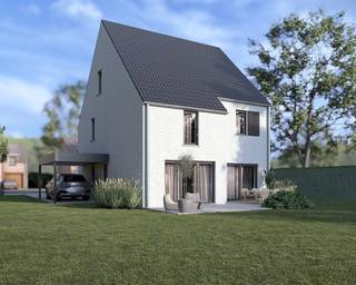 <strong>Villa Grenszicht – Moderne nieuwbouwwoning op een prachtig perceel in Lanaken</strong><br />Bent u op zoek naar een hedendaagse woning waar comfort, energiezuinigheid en stijl perfect samenkomen? Dan is Villa Grenszicht precies wat u zoekt. Deze vrijstaande nieuwbouwwoning met de mogelijkheid tot het creëren van vijf slaapkamers worden gerealiseerd op de Kiezelweg in Lanaken, op een ruim en aantrekkelijk perceel.<br /><br /><strong>Gunstig wonen op een strategische ligging</strong><br />De Kiezelweg bevindt zich in een aangename en groene omgeving aan de rand van Lanaken. Dankzij de nabijheid van belangrijke verbindingswegen bereikt u vlot Maastricht, Bilzen en het centrum van Lanaken. Natuur, wandel- en fietsroutes liggen in de onmiddellijke omgeving, terwijl winkels, scholen en andere voorzieningen zich op korte rijafstand bevinden. <br /><br /><strong>Eigentijds ontwerp &amp; hoogwaardige afwerking</strong><br />De woning wordt ontworpen met oog voor detail, kwaliteit en duurzaamheid. De moderne architectuur en doordachte indeling zorgt voor een lichtrijke leefruimte met open keuken en grote raampartijen die uitgeven op de tuin. Hier geniet u optimaal van zonlicht, privacy en een aangename woonbeleving.<br /><br />Binnenin wordt gewerkt met hoogwaardige materialen en een stijlvolle basisafwerking. Bovendien krijgt u de mogelijkheid om uw woning verder te personaliseren volgens uw eigen smaak en wensen, van vloeren tot keuken en badkamer.<br /><br /><strong>Energiezuinig &amp; klaar voor de toekomst</strong><br />Dankzij de laatste normen en technieken zal deze woning bijzonder energiezuinig zijn. Dat vertaalt zich in lage energiekosten en een hoog wooncomfort, dankzij onder andere:<br />- Warmtepomp met vloerverwarming<br />- Ventilatiesysteem D<br /><br />Optioneel kunnen zonnepanelen worden geplaatst tegen meerprijs, wat de energiezuinigheid van de woning nog verder verhoogt.<br />Een slimme en duurzame investering met het oog op de toekomst.<br /><br /><strong>Doordachte indeling voor elke levensstijl</strong><br /><strong>- Gelijkvloers:</strong> inkomhal met apart toilet, bureauruimte, lichtrijke woonkamer met open keuken en een praktische berging<br />- <strong>Verdieping:</strong> overloop, drie ruime slaapkamers, dressing, moderne badkamer en apart toilet<br />- <strong>Zolder:</strong> zolderruimte (mogelijk in te richten als vierde en vijfde slaapkamer of multifunctionele ruimte zoals thuiskantoor, hobbykamer, logeerkamer of speelruimte) en technische ruimte<br />- <strong>Buiten: </strong>tuin met mogelijkheid tot aanleg van een terras en plaatsing van een carport tegen meerprijs<br /><br /><strong>Belangrijkste troeven</strong><br />- Zeer energiezuinig wonen <br />- Hoogwaardige afwerking met personalisatiemogelijkheden<br />- Rustige ligging met vlotte verbinding tussen Maastricht en Bilzen<br /><br /><strong>Prijs (excl. kosten): </strong><br />Vanaf 499.000,00 EUR<br /><em>(De vermelde prijzen zijn exclusief alle koperskosten en eventuele persoonlijke voorkeuren in materialen!) </em><br /><br />Of u nu een gezin, een koppel of alleenstaand b<span>ent: Villa grenszicht bi</span>edt ruimte, comfort en duurzaamheid op een uitstekende locatie. Ontdek deze unieke woonkans zelf!<br /><br /><em><span>- Oplevering voorzien in mei 2027 - </span></em><br /><br />Wenst u graag meer informatie of een vrijblijvende afspraak bij ons op kantoor? Contacteer ons gerust via <span><strong>+32 (0)89 23 44 22</strong></span> of mail naar <span><strong>info@immoverslegers.be</strong></span>!