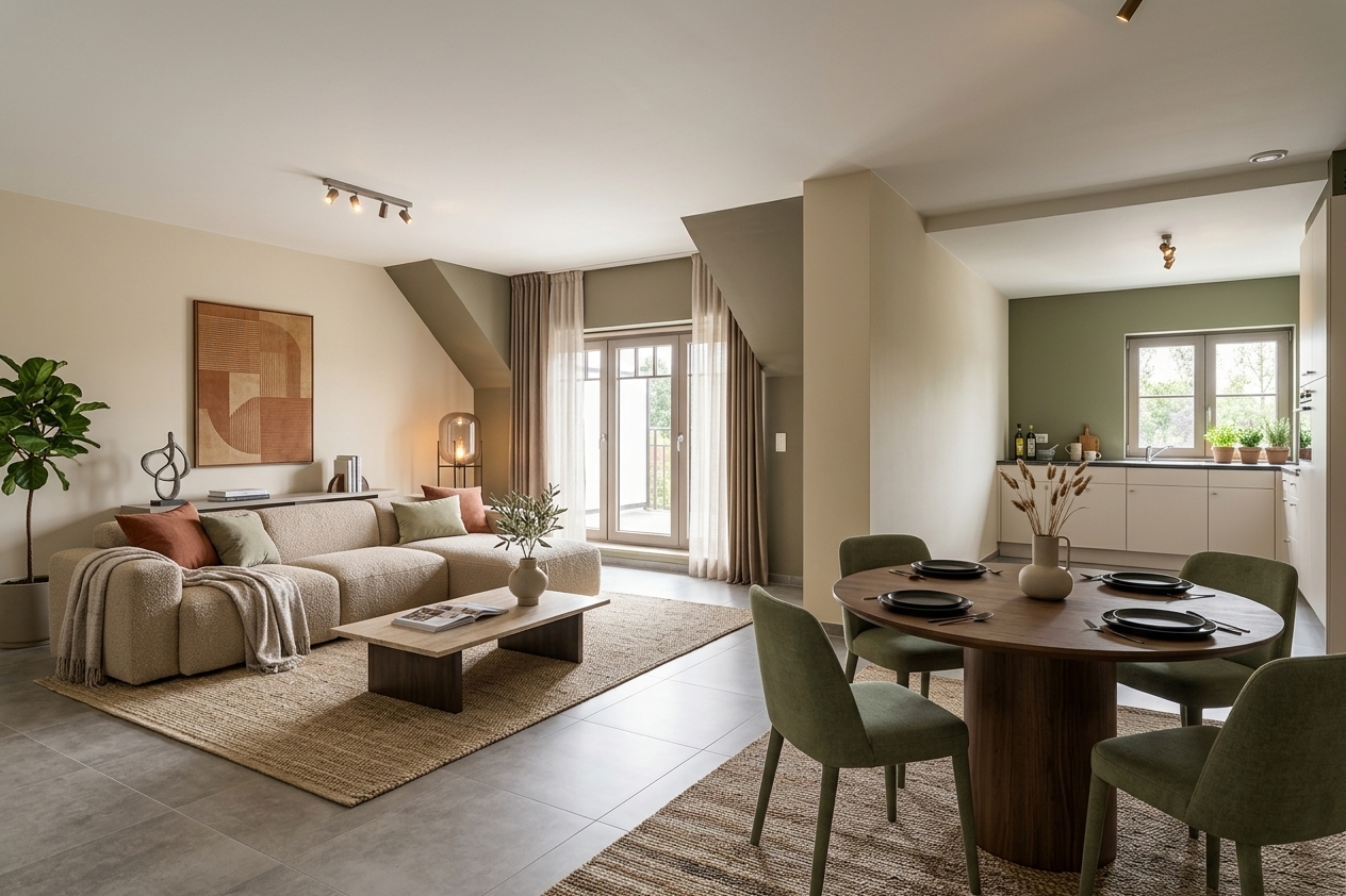 Gelijkvloers villa-appartement met terras en tuin - foto 4