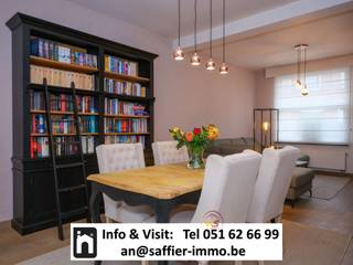 Info & Visit: 051 62 66 99 - In het rustige Izegem vind je deze charmante woning, gelegen op een perceel van 136 m². De woning biedt een bewoonbare oppervlakte van 180 m², met een gezellige, zuidgerichte tuin. De buurt is aangenaam en rustig, met alle nodige voorzieningen en scholen binnen handbereik. Dankzij de degelijk onderhouden staat is de woning instapklaar, wat het verhuizen een stuk eenvoudiger maakt. Binnen kom je terecht in een doordachte indeling verspreid over meerdere verdiepingen. Op het gelijkvloers vind je de leefruimte en de keuken, beide met voldoende lichtinval. Op de eerste verdieping zijn twee ruime slaapkamers voorzien, evenals een eerste badkamer en een extra ruimte die kan dienen als bureauruimte of extra slaapkamer. Op de tweede verdieping bevindt zich de masterbedroom met eigen badkamer uitgerust met douche, lavabo en een eigen toilet. De combinatie van authentieke elementen en recente renovaties geven de woning karakter zonder in te boeten aan comfort. Verder zijn er ook garages te huur verder in de straat. Deze woning heeft niet alleen een gezellige tuin en tal van authentieke accenten, maar ook een interessante ligging dicht bij het centrum en de uitvalswegen.Voor de beschrijving en de wettelijke informatieplicht (art.5.2.6 VCRO en Watertoets, EPC, EPC-nummer,…) verwijzen we naar de advertentie op de website van Immo Saffier te bereiken via - https://www.saffier-immo.be/nl - waar u ook andere interessante panden kan terugvinden. De inhoud van deze advertentie valt onder de uitsluitende aansprakelijkheid en verantwoordelijkheid van Saffier Immo, An Vangaever BIV 512 837, die ons deze advertentie heeft aangeleverd. Klachten of opmerkingen over de inhoud dienen rechtstreeks aan Saffier Immo kenbaar gemaakt worden via e-mail: - an@saffier-immo.be -