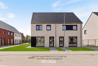 Deze nieuwe, halfopen woning is voorzien van alle hedendaagse comfort en is gelegen in een rustige wijk op enkele minuten van centrum Roeselare. (3km van de Grote Markt) en op slechts 2km van het station.<br /><br />Oplevering 2027. <br /><br />De lichtrijke woningen zijn voorzien van een inkomhal met toilet, lichtrijke leefruimte met open keuken, volledig geïnstalleerde keuken, 2 bergingen, 3 slaapkamers en een ruime badkamer met bad, douche en dubbel lavabomeubel. Het badkamermeubel en de keuken kunnen nog gekozen worden naar eigen smaak en wens. <br /><br />Mogelijkheid tot het plaatsen van een carport met tuinberging. <br /><br />De ligging is zeer rustig en heeft een uitstekende verbinding met de E403 Kortrijk- Brugge. In de dichte omgeving vindt u verschillende winkels zoals een bakkerij, slagerij, grootwarenhuizen, frituur. Ook sportclubs, fietsroutes, voetbalplein en een atletiekpiste zijn in de omgeving te vinden.<br /><br /><strong>Lot 12 (Halfopen bebouwing met mogelijkheid tot carport met tuinberging) TE KOOP</strong>
<ul>
<li>Grondoppervlakte 230 m²</li>
<li>Bewoonbare oppervlakte 134 m²</li>
<li>€ 309 796,00 (prijs excl. btw en registratierechten)</li>
<li>E-peil 30</li>
</ul>
<br />Wens je een afspraak om deze woningen te ontdekken? Contacteer ons op 051/201.400