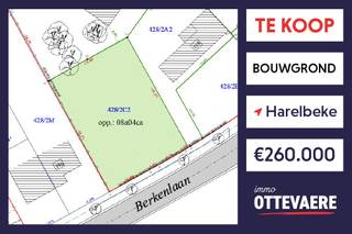 Mooi gelegen perceel bouwgrond - 804 m². 24 m x 33,50 m - geen bouwverplichtingen - alle nutsleidingen voorzien. 