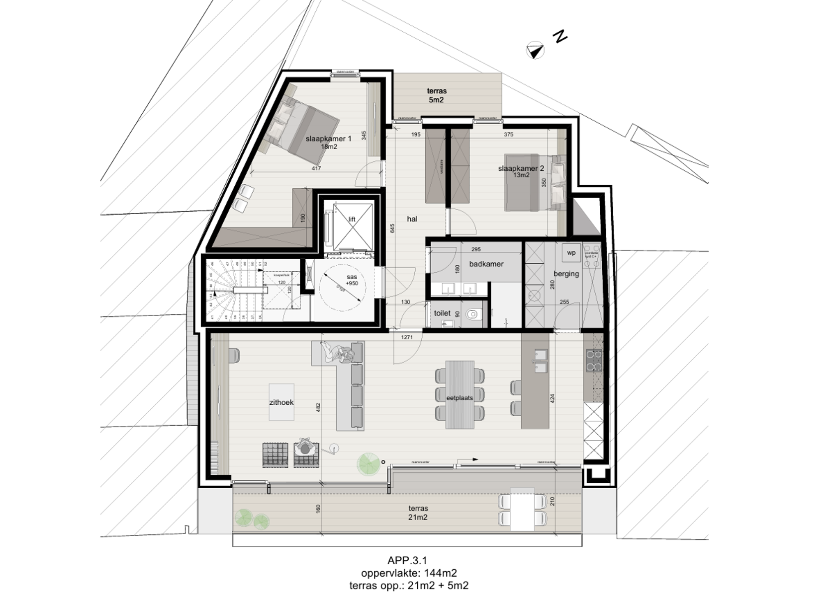 Nieuwbouw penthouse in het centrum van Tielt - foto 5