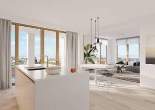 Telefoon: 02 318 18 08 - Het Park Lane - Courtyard II project bestaat uit 11 gebouwen van Tour & Taxis, waaronder dit gebouw, Metropolitan genaamd, dat bestaat uit 23 ruime appartementen met 2 slaapkamers, verdeeld over 5 verdiepingen. Elk appartement zal twee badkamers hebben en een terras met uitzicht op de tuinen van het project. De warme, lichtgrijze en beige baksteen van Metropolitan past goed bij het spel van licht en warmte dat in het hele gebouw is gecreëerd. De architectuur, sterk geïnspireerd op de Art Deco beweging van het begin van de vorige eeuw, geeft het gebouw een unieke uitstraling in een groene wijk in het centrum van Brussel.<br />Een investering die gegarandeerd vlekkeloos verloopt in deze wijk in volle opleving!