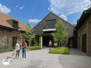 Deze moderne woning maakt deel uit van het nieuwbouwproject Ernest in Oudenaarde – een eigentijdse en duurzame woonontwikkeling op een gunstige locatie.<br /><br />Op het gelijkvloers komt u binnen via een uitnodigende inkomhal met een apart toilet, een ruime berging en een praktische slaapkamer. Van daaruit stapt u binnen in de lichtrijke leefruimte met open keuken – het kloppend hart van de woning. Grote raampartijen zorgen voor een directe verbinding met het aangename terras, ideaal voor een ontspannen moment of een diner in de buitenlucht.<br /><br />Op de eerste verdieping vindt u een nachthal, een apart toilet en een moderne badkamer met inloopdouche en dubbele wastafel. De twee volwaardige slaapkamers bieden alle comfort, terwijl de aparte vide ingezet kan worden als gezellige leeshoek, hobbyruimte of inspirerende werkplek.<br /><br />Een bijkomende troef is de aangename groenzone, die rust en privacy biedt en het buitengevoel versterkt.<br /><br />Deze woning combineert hedendaagse architectuur met functioneel wooncomfort – perfect voor wie modern en flexibel wil wonen.<br /><br />Alle oppervlaktes zijn BVO. EPC en KI zijn nog niet gekend.<br /><br />De foto’s zijn louter illustratief.