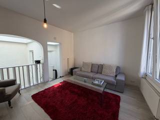 Op zoek naar een instapklaar appartement met het comfort en de beleving van een woning? Dit charmante, volledig bemeubelde triplex appartement biedt dankzij de indeling over drie verdiepingen een uniek woongevoel dat sterk doet denken aan een huis. Gelegen in het bruisende centrum van Antwerpen, tussen de Grote Markt en de Kloosterstraat en op wandelafstand van de Schelde, geniet u hier van een uitzonderlijke toplocatie.<br /><br />Via de inkom bereikt u de eerste verdieping, waar zich een gezellige eetkamer met een volledig uitgeruste keuken bevindt. Op de tweede verdieping vindt u een ruime en lichtrijke woonkamer die via een open verbinding in contact staat met de keuken, wat zorgt voor een aangenaam en ruimtelijk gevoel.<br /><br />Op dezelfde verdieping bevindt zich de comfortabele badkamer, uitgerust met een ligbad, een aparte douche, twee lavabo's, een wasmachine en een droogkast. Het toilet is apart, wat extra comfort biedt.<br />De bovenste verdieping herbergt de sfeervolle slaapkamer. Dankzij de ramen aan beide zijden geniet deze ruimte van een overvloed aan natuurlijk licht en een aangename, open sfeer.<br /><br />Met zijn unieke triplexindeling, die het gevoel van een eigen woning creëert, de volledige inrichting en de uitstekende ligging is dit appartement de ideale uitvalsbasis voor wie comfortabel wil wonen in het historische centrum van Antwerpen.<br /><br />Extra's: Kosten 200 euro/maand (gas, water, elektriciteit) - onmiddellijk beschikbaar - EPC B