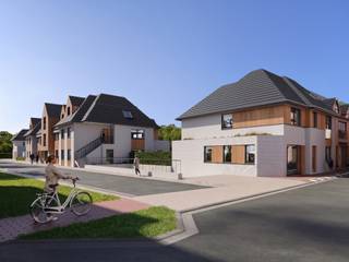 This sustainable semi-detached home is situated in a peaceful park-like setting in Westkapelle Village, close to all amenities and the centre of Knokke.<br />The entrance hall on the ground floor provides access to an office or bedroom, a toilet, the living area with kitchen and a spacious storage room. From the storage room, you can access the basement level, which includes an integrated garage for 4 cars and a large additional storage area. The first floor comprises 4 bedrooms, 2 bathrooms and a separate toilet. Outside, the property features a large terrace and garden, with the possibility of installing a swimming pool. The home is heated in an energy-efficient way by means of an air-to-water heat pump. Construction works have started and completion is scheduled for mid-2028. Purchase is possible under the favourable 6% VAT regime. Contact Alex Dewulf for more information or to arrange a viewing.