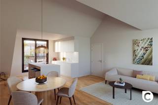 <p><span>In het centrum van Mortsel verrijst het nieuwbouwproject Evergreen!</span></p><p><span> </span></p><p><span>Het project omvat maar liefst 16 energiezuinige, moderne appartementen, verspreid over twee gebouwen rond een ruime en rustige binnentuin.</span><span><br /></span><span>Evergreen is een toonbeeld van duurzaam en comfortabel wonen, waarbij milieuvriendelijke oplossingen centraal staan.</span><span><br /></span><span>Bewoners profiteren hier van een toekomstgerichte leefomgeving die innovatie en leefkwaliteit perfect combineert.</span></p><p><span> </span></p><p><span>Dit appartement met twee slaapkamers en een oppervlakte van ongeveer 106 m² is gelegen op de tweede verdieping van blok A aan de Liersesteenweg 212 in Mortsel.</span></p>