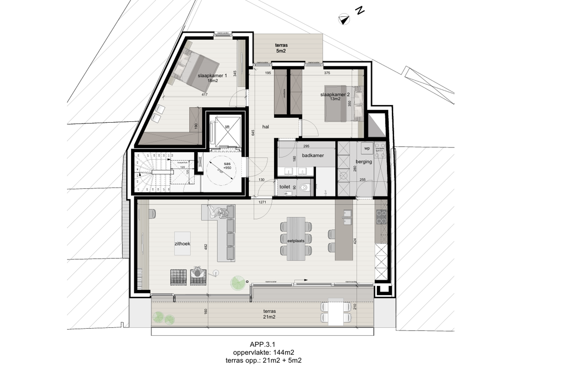 Nieuwbouw penthouse in het centrum van Tielt - foto 4