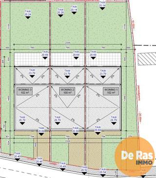 LEDE - Landelijk gelegen bouwgrond, halfopen bebouwing/Lot 3<br /><br />Zeer rustig gelegen bouwgrond, Zuid-West gerichte tuinen, met uitzicht op natuur en weides in een straatje zonder verkeer!<br /><br />Bouwbreedte 7,84m<br />Bouwdiepte gelijkvloers 14m<br />Bouwdiepte eerste verdiep 12m<br /><br />Details op kantoor na afspraak: 053/60.65.60