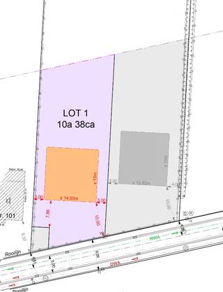 Mooi perceel bouwgrond, geschikt voor het oprichten van een vrijstaande woning met een gevelbreedte van ± 13,82m. Goede verbindingen met privaat en openbaar vervoer. Oriëntatie achtertuin: noordoosten. Gvg, Wglk, Gmo, Vkr, Vv. P-score: B. Oppervlakte: ± 10a 38ca. <br /><br />STEDENBOUWKUNDIGE VOORSCHRIFTEN :<br />Zie downloads.<br /><br />DIVERSEN :<br />Gas in de straat.<br />De kosten van de opmeting bedragen € 800 + 21% BTW en zijn ten laste van de koper, welke ook zijn aandeel in de kosten van de verkavelingsakte zal dragen. <br /><br />STEDENBOUWKUNDIG :<br />Stedenbouwkundige vergunning : nee<br />Stedenbouwkundige bestemming : woongebied met landelijk karakter<br />Geen rechterlijke herstelmaatregel of bestuurlijke maatregel opgelegd.<br />Voorkooprecht : ja (de Vlaamse Waterweg nv)<br />Verkavelingsvergunning : ja<br />P-score: B