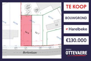 Mooi gelegen perceel bouwgrond - 402 m². 12 m x 33.52 m - geen bouwverplichtingen - alle nutsleidingen voorzien.