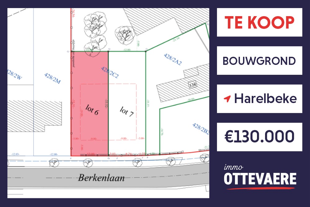 LOT 6: 402 m² BOUWGROND TE KOOP VOOR HOB in HARELBEKE (12 x 33.52) - foto 1