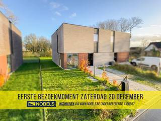 1ste bezoekdag zaterdag 20 december! Inschrijven kan via www.nobels.be onder referentienummer 4196857.Deze MODERNE en ENERGIEZUINIGE GEZINSWONING...