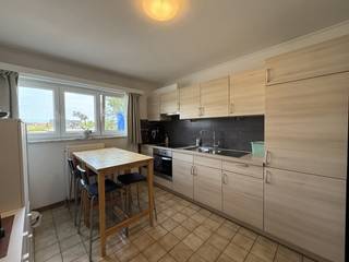 Dit ruime appartement bevindt zich op de eerste verdieping van het gebouw en is bereikbaar via de trap.<br /><br />Via de ruime inkomhal kom je terecht in de lichtrijke woonkamer, waar je geniet van een aangenaam gevoel van ruimte. Aansluitend vind je de aparte keuken, uitgerust met een kookplaat, oven en koelkast. Vanuit de slaapkamer heb je toegang tot het terras.<br /><br />Ook aan opbergruimte is er geen gebrek. De praktische berging sluit rechtstreeks aan op de keuken en biedt voldoende plaats voor al je voorraad en huishoudelijke spullen.<br /><br />Verder beschikt het appartement over drie volwaardige slaapkamers, een apart gastentoilet en een badkamer met een bad-douchecombinatie.<br /><br />Achteraan het gebouw bevindt zich de garage, die inbegrepen is in de huurprijs. Via de gemeenschappelijke achteringang bereik je van daaruit gemakkelijk het appartement. Bovendien zijn er aan de voorzijde van het gebouw voldoende gratis parkeerplaatsen beschikbaar.<br /><br />Er zijn geen gemeenschappelijke kosten.<br /><br />Beschikbaar vanaf 1 oktober 2026.<br /><br />De troeven:<br /><br />- Drie slaapkamers<br />- Ruime woonkamer<br />- Terras<br />- Verlichting geïnstalleerd<br />- Raamdecoratie en vliegenramen aanwezig.<br />- Garage<br /><br />Heb je interesse? Vraag uw bezoek aan via onze website https://www.immovl.be/te-huur/list en druk op de knop<strong> 'IK WENS EEN BEZOEK</strong>'.