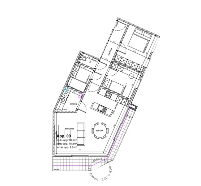 Nieuwbouwappartement op de eerste verdieping met terras en twee slaapkamers - foto 4