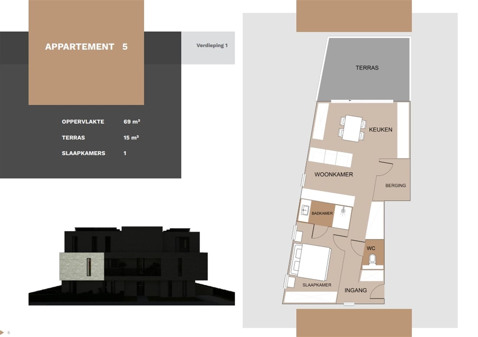 TE KOOP: Nieuwbouwappartement met 1 slaapkamer in Paal! - foto 2