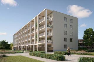 <p><strong>D 3.2:</strong> Dit appartement bevindt zich op de derde verdieping en is 85 m² groot met 2 slaapkamers en een aangenaam, overdekt terras van 17 m² met de ideale zuid oriëntatie. De 2 slaapkamers bevinden zich aan de achterzijde, en kijken uit op de tuin.<br /><br /><strong>Residentie Tamboer – Een gezellig thuis om buitengewoon te leven of een zorgeloze investering op een toplocatie<br /></strong>In het bruisende hart van Turnhout, waar geschiedenis en stadsleven elkaar ontmoeten, verrijst binnenkort de 2e fase van <strong>Residentie Tamboer: </strong>Een stijlvolle nieuwbouwresidentie die naam en inspiratie ontleent aan de tamboer: de trommelaar die het ritme aangeeft en de stoet voorgaat. Net als de tamboer, zet dit project de toon voor modern en comfortabel stadswonen.</p>
<p><strong>De maat van het stadsleven<br /></strong>Residentie Tamboer ligt pal in het centrum, omringd door water, groen, en wandelpaden. Alles wat Turnhout te bieden heeft, bevindt zich op wandelafstand: van de Grote Markt, tot het Stadspark. Hier woont u middenin het kloppende hart van de stad, zonder in te boeten op rust en privacy.</p>
<p><strong>Architectuur met karakter<br /></strong>Het ontwerp combineert eigentijdse lijnen met warme materialen en groene gevels, waardoor het gebouw naadloos aansluit bij de levendige stadsomgeving. Grote ramen zorgen voor overvloedig daglicht en een open gevoel, en op de échte leefterrassen wordt het heerlijk vertoeven. Elk appartement is doordacht ingedeeld, met aandacht voor ruimte, comfort en energie-efficiëntie.</p>
<p><strong>Troeven op een rij<br /></strong><strong>Centrale ligging</strong> – op enkele stappen van winkels, horeca en openbaar vervoer<br /><strong>Moderne afwerking</strong> – kwalitatieve materialen en tijdloos ontwerp<br /><strong>Energiezuinig wonen</strong> – lage energiekosten en toekomstgerichte technieken<br /><strong>Privé buitenruimte</strong> – Een écht leefterras bij elk appartement<br /><strong>Ondergrondse parkeermogelijkheid én grote fietsenstalling<br /></strong></p>
<p><strong>Leef mee op het ritme van Turnhout</strong><br />Of u nu houdt van het levendige stadsleven of van rustige momenten thuis: in Residentie Tamboer bepaalt u zelf het tempo. Dit is dé kans om te wonen of investeren op een locatie waar comfort, stijl en stadsdynamiek samenkomen. <br /><br /><strong>Oppervlaktes en prijzen</strong><br />Er zijn verschillende appartementen, met keuze uit <strong>1</strong>, <strong>2 of 3 slaapkamers en échte leefterrassen van 15 m² tot 25m².<br /></strong>Oppervlaktes beginnen vanaf 69 m² en gaan tot 133m², telkens exclusief de terrassen.<br /><strong>Prijzen starten betaalbaar vanaf € 227.900,</strong> exclusief aankoopkosten. Een aantal appartementen zijn uitermate geschikt als <strong>investering</strong>. En ook <strong>starters </strong>of <strong>alleenstaanden </strong>vinden hier zeker hun ding. <br />Kortom, voor ieder wat wils! Wij bekijken met veel plezier wat er voor u in aanmerking kan komen.</p>
<p><strong>Wie is de projectontwikkelaar?</strong> DC Belgium is al decennia een toonaangevende ontwikkelaar in heel het land. Zij behoren tot de top van de Belgische vastgoedontwikkelaars en staan voor betaalbare kwaliteit, een gevarieerd woonaanbod en veel aandacht voor groen. Deze jarenlange ervaring garandeert gemoedsrust: U bent verzekerd van een persoonlijke begeleiding doorheen het volledige aankoopproces en een afwerking tot in de puntjes, naar uw smaak en budget. <br /><br /><strong>Bovendien geniet u van een 100% voltooiingsgarantie dankzij de Wet Breyne.<br /></strong></p>