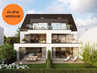 WICHELEN – Nieuwbouwproject Residentie RIVA met Scheldezicht<br /><br />In de Margote in Wichelen wordt een kleinschalig en kwalitatief nieuwbouwproject gerealiseerd met 6 ruime appartementen. Dit unieke woonproject combineert rustig en groen wonen met een uiterst centrale ligging in Wichelen, op wandelafstand van winkels, scholen, openbaar vervoer en het station.<br /><br />Een absolute troef van dit project is de uitzonderlijke ligging. Het perceel geeft achteraan rechtstreeks uit op de Scheldedijk, waardoor bewoners kunnen genieten van een prachtig zicht op de Schelde en het tegenovergelegen natuurgebied De Paardeweide. De combinatie van water, natuur en een vlotte bereikbaarheid maakt van residentie Riva een bijzonder aangename woonomgeving.<br /><br />Alle appartementen beschikken over 2 slaapkamers en werden ontworpen met veel aandacht voor lichtinval, ruimtegevoel en hedendaags wooncomfort. De gelijkvloerse appartementen beschikken bovendien over een private tuin, en de appartementen op de eerste en tweede verdieping beschikken over ruime terrassen. Alle bewoners kunnen genieten van een fraaie gemeenschappelijke tuin aan de Scheldedijk.<br /><br />Ook op het vlak van comfort en duurzaamheid voldoet residentie Riva aan de hoogste normen. De appartementen worden uitgerust met aluminium ramen, vloerverwarming, een lucht-waterwarmtepomp, ventilatiesysteem D en zonnepanelen. Deze energiezuinige technieken zorgen voor een aangenaam binnenklimaat en lage energiekosten, zowel vandaag als in de toekomst. In de extra ruime duplexappartementen op de tweede verdieping beschikken beide slaapkamers over eigen sanitaire voorzieningen. <br /><br />Het project omvat daarnaast 9 autostaanplaatsen en een overdekte fietsenberging, wat extra praktisch comfort biedt voor bewoners en bezoekers. De toegang tot het terrein wordt vooraan afgescheiden door een elektrische schuifpoort en aan de Scheldedijk door een afsluitbaar hek. <br /><br />Bovendien kan dit project, mits voldaan aan de wettelijke voorwaarden, aangekocht worden aan het verlaagde btw-tarief van 6%, zowel op de constructie als op de grond.<br /><br />Contacteer ons voor meer informatie of een persoonlijke toelichting via 053/60.65.60 en ontdek zelf de unieke troeven van dit prachtige nieuwbouwproject in Wichelen.