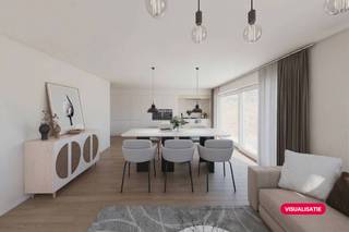 Halfopen nieuwbouwwoning te koop in de Stavelestraat 4 te Vleteren met 3 kamers, dubbele oprit en tuin. Deze kwalitatieve nieuwbouwwoning wordt volledig afgewerkt verkocht, de aanleg van de tuin/oprit inbegrepen. Aankoop kan totaal aan 6% btw! Dit huis wordt afgewerkt opgeleverd in september 2026.INDELINGGelijkvloers: Inkomhal met toilet - lichtrijke woonkamer voorzien van vloerverwarming en met volledig geïnstalleerde open keuken - berging - aangelegde tuin met ruim terras en dubbele parkeerplaats naast de woning.Eerste verdieping: Drie slaapkamers - badkamer - berging - apart toilet.TECHNISCH- EPC A- Conform EPB-regelgeving (Zonnepanelen)- 10.000L regenwater- Vloerverwarming - Ventilatiesysteem D- Elektriciteit conform- Aansluiting laadpaal voorzien- Wachtbuis warmtepomp voorzienUitermate geschikt voor wie op zoek is naar een instapklaar huis zonder werk! Dit huis te koop wordt volledig afgewerkt met de nieuwste technieken en materialen. De aankoop kan volledig (grond + constructie) aan 6% btw! Deze AI-visualisaties zijn bedoeld als inspiratie. Er werd geen rekening gehouden met technische specificaties, stedenbouwkundige voorschriften of de concrete mogelijkheden tot realisatie.Bestuursmaatregelen in het maatregelenregister: nee