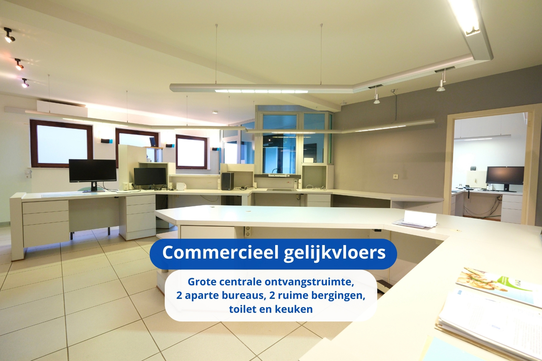 Commercieel gelijjkvloers met bovenliggend appartement - foto 3
