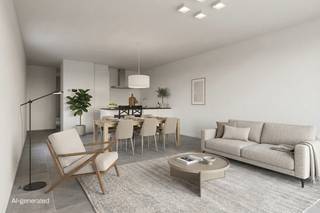 <p>NIEUWBOUW TE KOOP ONDER REGISTRATIERECHTEN<br />Ontdek dit prachtig nieuwbouwappartement (bouwjaar 2025, waarbij de verkoop mogelijk is onder registratierechten ipv BTW), gelegen aan de Handelslei 268 te Zoersel. <br /><br />Dit stijlvolle gelijkvloers appartement combineert hedendaags comfort met een praktische indeling en een aangename buitenruimte, ideaal voor wie op zoek is naar rustig en kwalitatief wonen.</p>
<p>Met een bewoonbare oppervlakte van ca. 90 m² beschikt het appartement over een lichtrijke leefruimte met grote raampartijen en een volledig open, ingerichte keuken. De grote glaspartijen zorgen voor een aangename lichtinval en een mooie, directe connectie met het terras en de privatieve zuidoostgerichte tuin, waar u optimaal kan genieten van de zon en het buitenleven. <span>Verder kunt u binnen dit project genieten van een grote gemeenschappelijke tuin.</span></p>
<p>Het appartement omvat twee volwaardige slaapkamers, een moderne badkamer met inloopdouche en lavabo, een apart gastentoilet en een praktische berging met aansluiting voor wasmachine en technieken. De indeling is doordacht en biedt een comfortabele woonervaring met voldoende opbergruimte.</p>
<p>Daarnaast is het appartement bijzonder energiezuinig dankzij de aanwezigheid van een warmtepomp en zonnepanelen, wat bijdraagt aan een duurzame woonomgeving.</p>
<p>Een bijkomende troef is dat dit appartement wordt verkocht onder registratierechten.</p>
<p>Tot slot is er een ondergrondse autostaanplaats met bijhorende berging verplicht aan te kopen voor €33.000<br /><br />Voor een bezoek of meer info, contacteer Arno via arno@reds.be of 04 98 66 21 41</p>