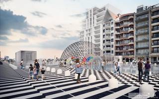 Garage "MATUVU" onder het nieuwe Albertplein te Knokke-Zoute...Via de inrit van de nieuwe residentie ONE CARLTON bereikt u de ondergrondse parking...