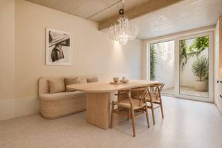 <strong>Location</strong><br /><br />Located on Sint-Hubertusstraat, near the Boekentoren, in the heart of Ghent.<br /><br /><strong>Layout</strong><br /><br />The ground floor features an entry hall with a coat closet and guest restroom, a practical storage room, and a bright dining room with a fully equipped open kitchen. The dining room offers direct access to the outdoor area.<br /><br />On the first floor is the cozy living room with a sitting area and a pleasant terrace.<br />The second floor features a master bedroom, a separate toilet, and a bathroom with a sink and shower.<br />The top floor has two more full-sized bedrooms.<br /><br />A <strong>Funkey Townhouse</strong> is neither contemporary, nor rustic, nor classic, and certainly not clinical. It’s eclectic: by deliberately combining styles, it creates a sense of both tranquility and dynamism. Not trendy, but timelessly hip. That’s why the three homes have names instead of house numbers—<strong>Peace, Love, and Serendipity</strong>.<br /><br />For more information and/or to schedule a visit, call Guillaume Delbecque at <strong>0472 25 70 76</strong>