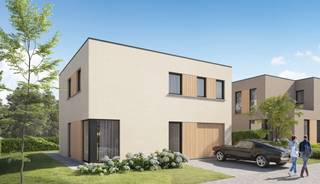 Welkom op onze Inspiratiedag | 31 mei van 14-17 uur

Deze moderne woning bouwen we op de nieuwe verkaveling "Het Molenhof" in Koolskamp, deelgemeente van Ardooie. Je vindt deze nieuwe woonbuurt tussen de Diksmuidse Boterweg en de Steenstraat. Je woont er in een rustige, aangename omgeving vlak bij het centrum, op 500 meter van het Dorpsplein met winkels, scholen, horecazaken en openbaar vervoer. De middelbare school H. Kindsheid ligt op 3 à 4 km. Via het op- en afrittencomplex E403 geniet je van een vlotte verbinding.

Deze energiezuinige, moderne woning beschikt over: een inkomhal met toilet, een woon- en eetkamer met aansluitend een open keuken met veel lichtinval, een inpandige garage met berging, 4 slaapkamers, een functionele badkamer, afzonderlijk toilet boven en een (technische) berging. Het gebruik van een warmtepomp in combinatie met vloerverwarming zorgt ervoor dat jouw toekomstige energiefactuur onder controle blijft (E30). Je kiest zelf de afwerkingsmaterialen voor keuken, badkamer, vloeren en binnendeuren. Zo kan je precies wonen zoals jij het zelf wilt. 

Een kijkje nemen? Je vindt de ingang van de verkaveling ter hoogte van Steenstraat 27B. 
