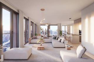 Ontdek dit lichte en ruime penthouse in Brussel, gelegen in het unieke nieuwbouwproject The Banks. Met een bewoonbare oppervlakte van 75 m² biedt deze woning twee comfortabele slaapkamers en een moderne badkamer, ideaal voor wie op zoek is naar luxe en comfort in een eigentijdse leefomgeving.<br /><br />Dit penthouse beschikt over een privéterras met een prachtig uitzicht op het kanaal en de groene binnentuin van het project. Dankzij de grote raampartijen geniet u van optimale lichtinval, wat zorgt voor een aangename en sfeervolle woonruimte.<br /><br />The Banks ligt op een toplocatie nabij Tour & Taxis en combineert de dynamiek van de stad met rustige, groene zones. Met uitstekende verbindingen en tal van voorzieningen in de buurt is dit penthouse de perfecte plek voor wie een balans zoekt tussen stedelijk leven en ontspanning. Meer informatie vindt u op thebanks-brussels.be.
