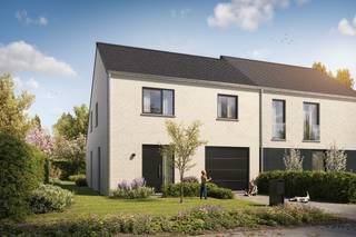 Hectaar realiseert deze hedendaagse halfopen bebouwing in een rustige en kindvriendelijke omgeving in Moorslede, meer bepaald in de doodlopende Canny-Barvillestraat. Dankzij deze ligging geniet je van maximale rust en privacy, terwijl het centrum van Moorslede en alle dagelijkse voorzieningen zoals winkels, scholen en openbaar vervoer zich op korte afstand bevinden. Bovendien zijn er vlotte verbindingswegen richting Roeselare, Zonnebeke en omliggende gemeenten, wat deze woning ideaal maakt voor zowel gezinnen als pendelaars.<br /><br />De woning wordt gebouwd met aandacht voor hedendaags comfort, energiezuinigheid en een praktische indeling. Als koper krijg je bovendien de kans om de afwerking volledig naar eigen smaak te bepalen. In samenwerking met vaste partnerleveranciers kies je zelf materialen en afwerkingen binnen jouw budget, zodat je een thuis creëert die volledig aansluit bij jouw persoonlijke stijl.<br /><br />Indeling woning:<br />Gelijkvloers: Inkomhal met gastentoilet, lichtrijke leefruimte met open keuken en inpandige garage. <br />Verdieping: Nachthal met apart toilet, 3 ruime slaapkamers (14,2m² - 13,9m² - 11,7m²), aparte bergruimte en een volledig uitgeruste badkamer met ligbad, inloopdouche en dubbele lavabo. <br />Zolder: Bereikbaar via zolderluik – ideaal als extra bergruimte. <br /><br />Troeven van deze woning:
<ul>
	<li>Energiezuinig; </li>
	<li>Voorzien van lucht/water warmtepomp; </li>
	<li>Inpandige garage, extra bergruimte op de eerste verdieping én zolderruimte; </li>
	<li>Praktische en lichtrijke indeling</li>
	<li>Topligging in het centrum van Moorslede. </li>
</ul>
Wens je meer informatie over dit project? Contacteer ons vandaag nog voor meer details of een afspraak. 