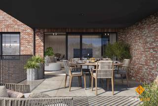 CENTRUM KAULILLE aan de rand van het bos: tweede verdieping: appartement van 96m² met twee slaapkamers en een overdekt terras van 18 m² gericht op...