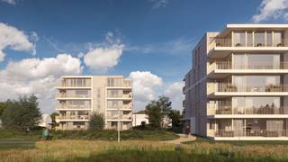 Residentie Blue Barrier: Heerlijk genieten met zicht op natuur en water in Lommel:Prachtig nieuwbouwappartement met twee slaapkamers en terras, aan...