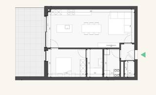<strong>INDELING<br /></strong>Dit gelijkvloers appartement beschikt over een lichtrijke leefruimte met open keuken en toegang tot het ruime terras. Verder telt dit appartement 1 slaapkamer, een badkamer, apart toilet en berging.<br /><br /><strong>BIJZONDERHEDEN</strong><br />Ondergrondse parking en berging zijn niet inbegrepen in de verkoopprijs.<br />Dankzij de moderne en hedendaagse technieken wordt het zeer energiezuinig en duurzaam wonen.<br /><br /><strong>POSITIEVE ASPECTEN<br /></strong>Nieuwbouw<br />Energiezuinig<br />Kwalitatieve materialen<br />Groene ligging met eigen parktuin<br />Vlakbij "Domein de Renesse"