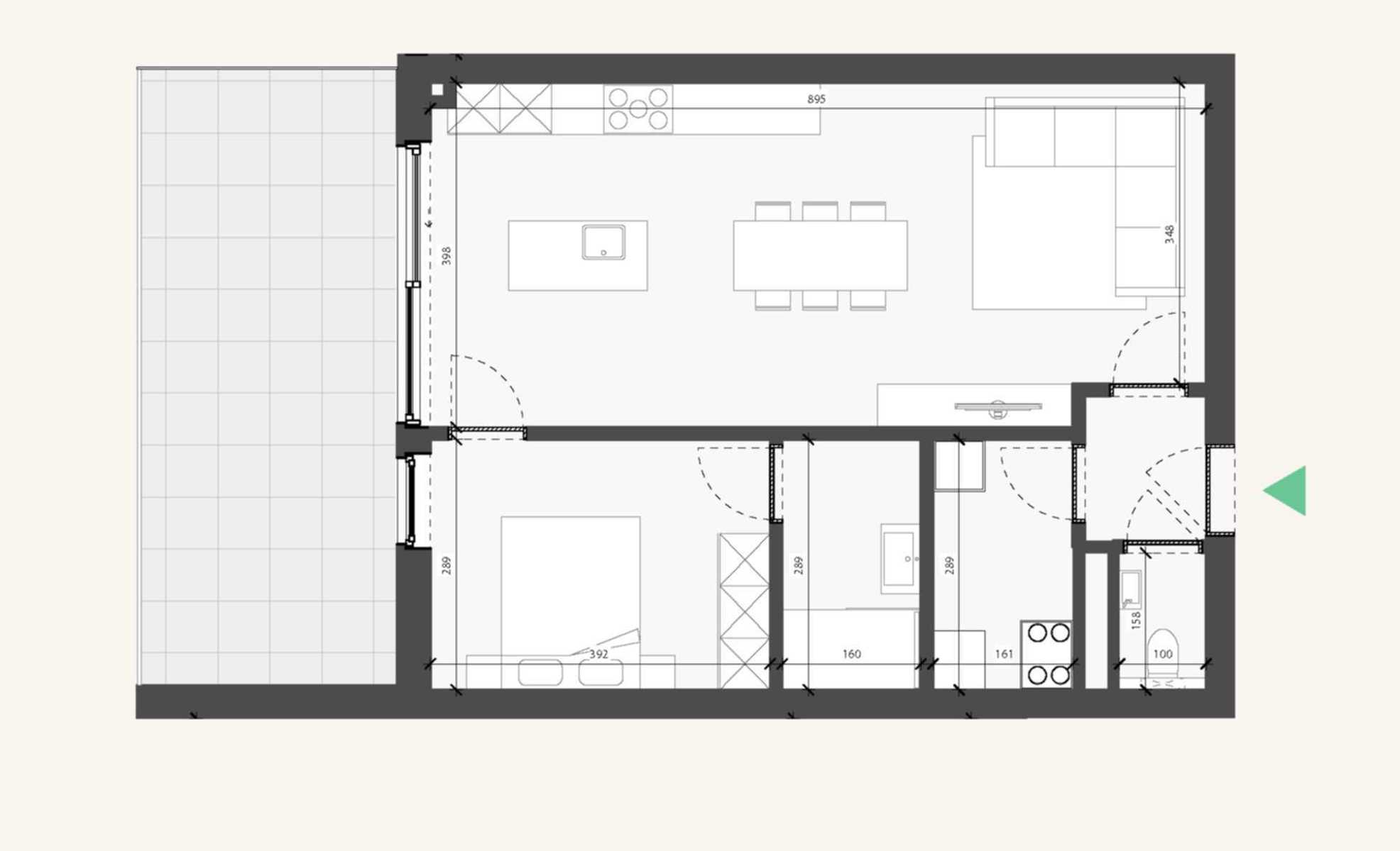 0.2 Gelijkvloers 1 slaapkamer appartement - foto 2