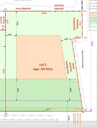 - Project land for residential/professional use (practice, dentist or doctor's office, physiotherapist, etc.)/office (no obligation to reside)<br />- Ideal location with easy access: Bruggestraat 641 in Menen, lot 2<br />- Surface area: 991 m² (adjacent lot of 1291m2 can be combined)<br />- Regulations available (Images are simulations of construction)<br />- Asking price: € 137,500