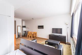 <p>Op een zeer gunstige ligging, pal in de Theaterbuurt, bevindt zich dit volledig gemeubelde studioappartement op de eerste verdieping vlak aan het Theaterplein.<br /><br />Dankzij de centrale locatie zijn tal van hotspots, zoals de gezellige vogeltjesmarkt tijdens het weekend, de vernieuwde Schuttershofstraat en prachtige Stadsfeestzaal op wandelafstand. Trendy winkels, leuke cafeetjes en restaurants, alsook supermarkten en openbaar vervoer bevinden zich in de onmiddellijke omgeving.</p>
<p>Dit studioappartement bestaat uit een aangename leefruimte met veel lichtinval vanwege de grote raampartij aan de achterzijde. De slaaphoek kan desgewenst afgescheiden worden door middel van een (kasten)wand.<br /><br />De halfopen keuken is afgewerkt met koelkast, vitrokeramische kookplaat en microgolfoven.<br /><br />In de inkomhal is nog een grote, ingemaakte vestiairekast voorzien voor extra bergruimte.<br /><br />De badkamer bevindt zich aansluitend aan de slaaphoek en beschikt over combinatie bad/douche, lavabo en toilet.<br /><br />De studio is stabiel en gemeubeld verhuurd en brengt een huuropbrengst op van 8.672 Euro per jaar.</p>