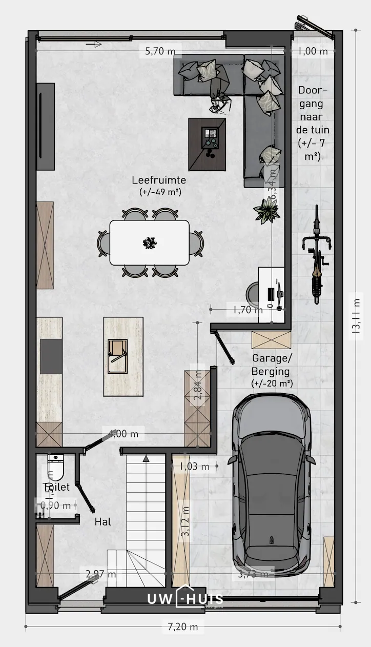Nieuwbouwwoning met 3 slaapkamers, inpandige garage en uitbreidbare zolder in centrum Kemzeke - foto 4
