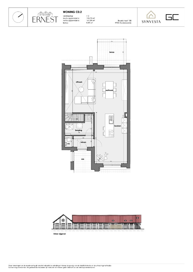 Modern huis met 2 slaapkamers, vide en speel- of leeshoek – Nieuwbouwproject Ernest, Oudenaarde - foto 3