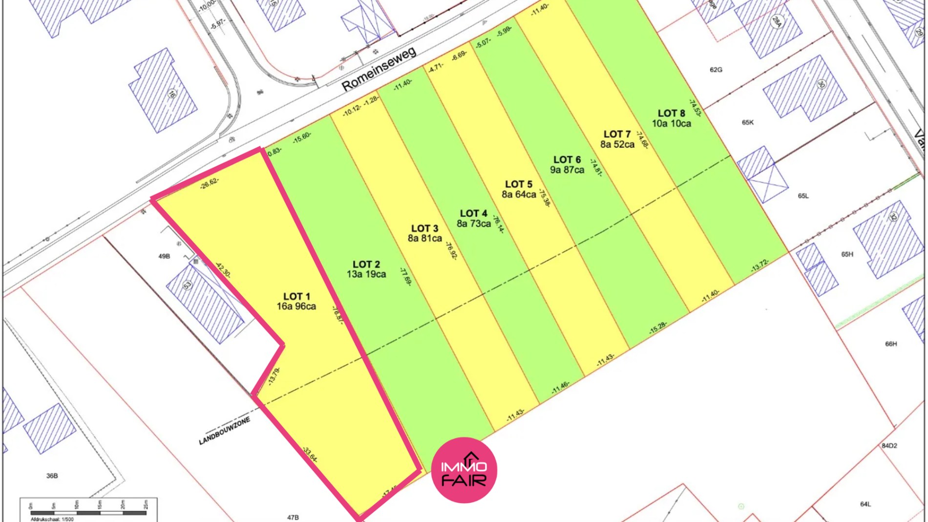 Bouwgrond van 1696 m² voor open bebouwing - foto 2