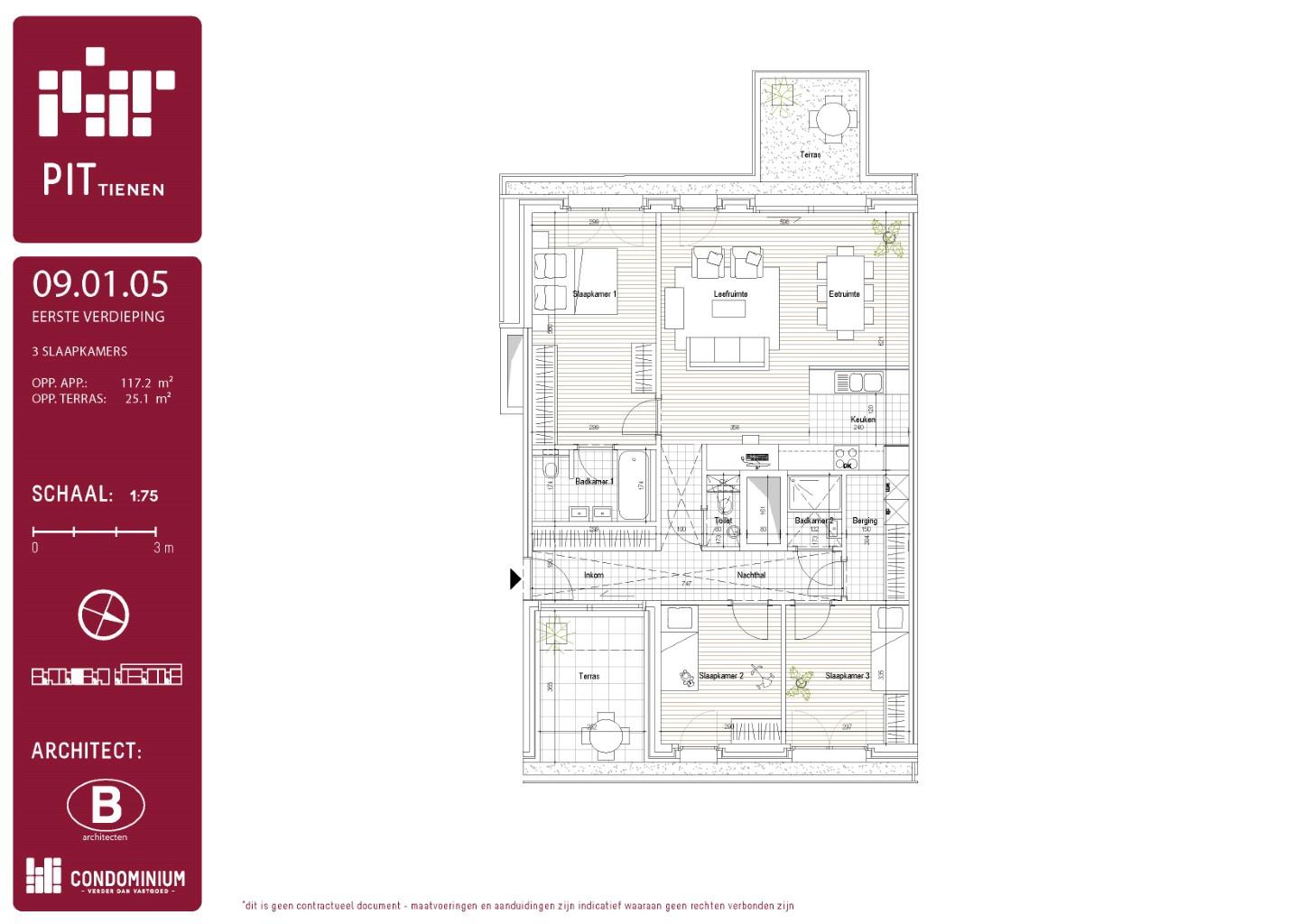 Appartement te koop in Tienen met 3 slaapkamers - foto 1