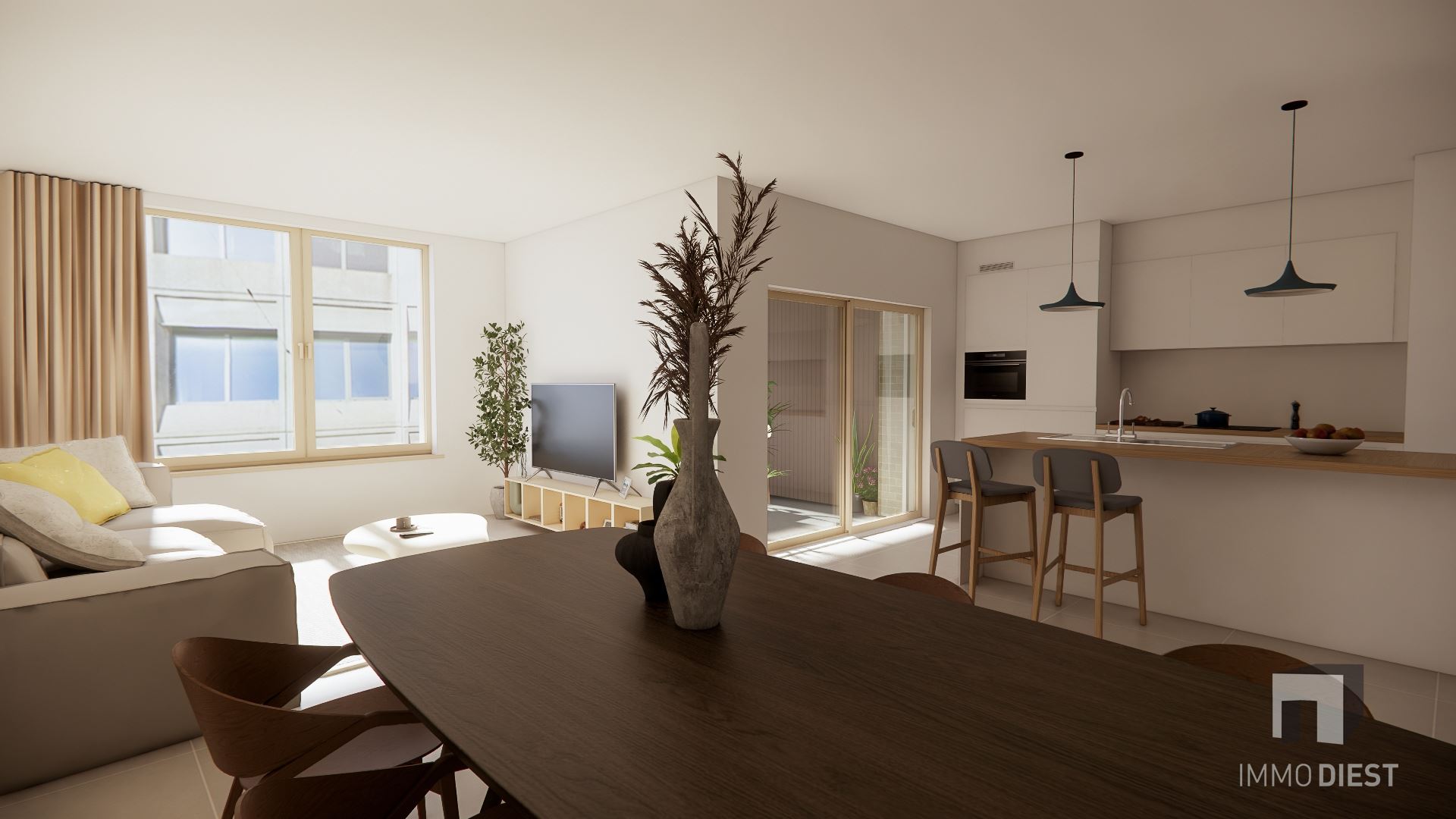 Duplex appartement met 2 slpks, terras en carport - foto 4