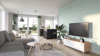 In de nieuwe woonwijk aan de Beekstraat – Begijnhofstraat in Astene bij Deinze bouwt Danneels deze moderne sleutel-op-de-deur woning met 4 slaapkamers en een garage. <br /><br />Het is een halfopen bebouwing met 174 m² woonruimte en uitgerust met o.a. een geothermische warmtepomp, vloerverwarming, zonnepanelen en een ventilatiesysteem met warmterecuperatie.<br />Danneels besteedt extra aandacht aan verfijning bij de architectuur en de afwerking, maar denkt ook aan een praktische indeling. Een open en lichtrijke woonkamer, volledig ingerichte keuken,  4 slaapkamers en een complete badkamer. De woning heeft verder nog een omheinde tuin met gezellig terras én een ruime garage.<br /><br />In onze totaalprijs zijn mooie budgetten voorzien voor de keuken, badkamer, vloertegels, … van jouw keuze. Ook jouw oprit en het terras zijn inbegrepen. <br /> 