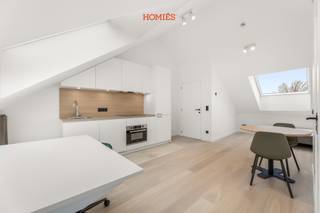 Op de bovenste verdieping van dit vernieuwde studentenpand in de Ravenstraat 64 bevindt zich deze ruime penthouse-studio: een zeldzame combinatie...