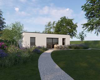 <p>Op een rustige, groene locatie in Hoeleden bieden wij deze <strong>moderne nieuwbouwwoning</strong> aan op een perceel van <strong>6a 29ca</strong>. Het ontwerp is een <strong>voorstel</strong> en kan volledig worden aangepast aan de wensen van de koper.</p>
<p><strong>Troeven:</strong></p>
<ul>
<li>Open bebouwing met <strong>gevelbreedte 10,35 m</strong></li>
<li>Rustige, landelijke ligging tussen vrijstaande woningen</li>
<li>Inpandige garage verplicht (volgens voorschriften)</li>
<li>Mogelijkheid tot <strong>bijgebouw van 30 m²</strong></li>
<li>Hedendaagse architectuur met veel licht en ruimte</li>
</ul>
<p><strong>Indeling (voorstel):</strong> Inkomhal, toilet, open leefruimte met keuken, berging, <strong>inpandige garage</strong>, 2 slaapkamers en badkamer. Grote tuin met veel privacy.</p>
<p><strong>Ligging:</strong> Groene, kindvriendelijke straat met vlotte verbindingen naar Kortenaken, Tienen, Diest en Leuven.</p>
<p><strong>Wil je deze woning bouwen zoals voorgesteld, of liever een ontwerp op maat? Contacteer Sven voor alle info, plannen en mogelijkheden op sven@immogve.be of 0486/400905.</strong></p>